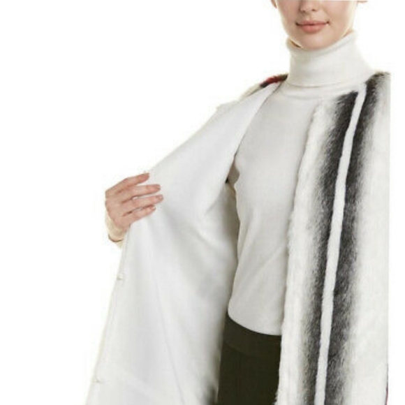 Elie Tahari Jill Faux Fur Striped Sleeveless Long - Picture 2 of 10